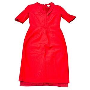 Reiss Angle Red Short Sleeve Midi Knee Length Dress Size 4